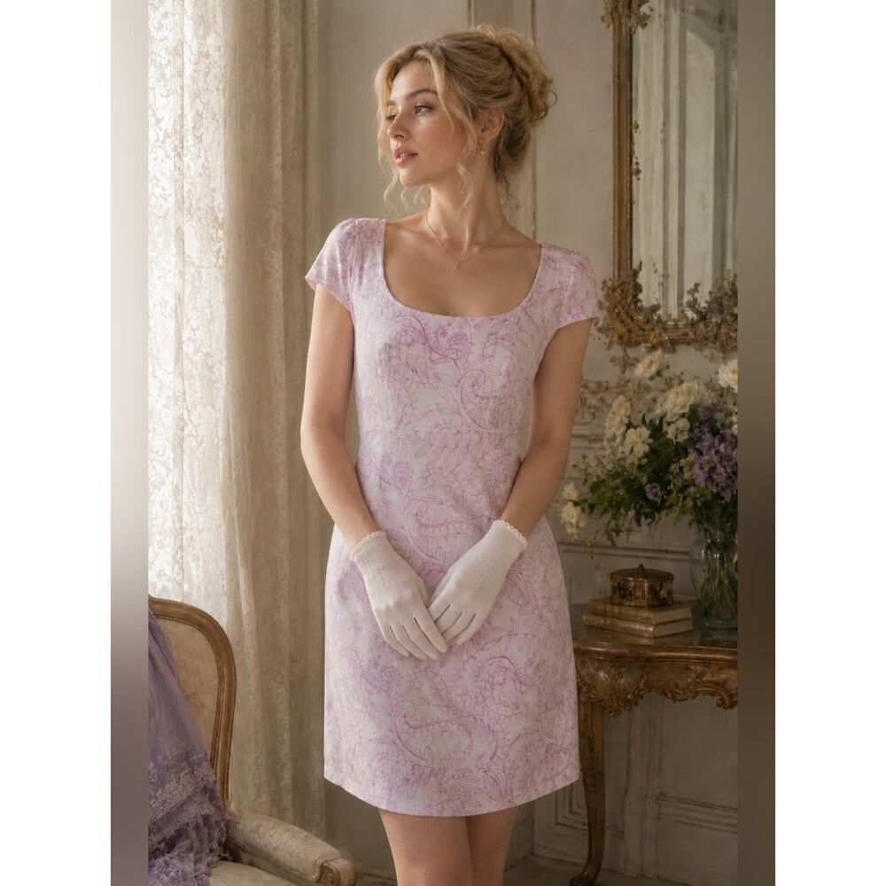 NWT $178 Lilly Pulitzer Dress Purple Embroidered 4 Princess Bridgerton Regency